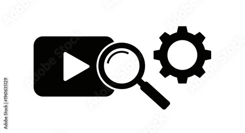 video search optimization vector illustration, flat design