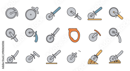 Pizza Cutter Collection: Variety of Kitchen Tools and Utensils for Food Preparation