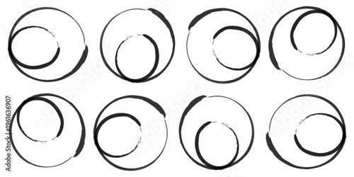 Different types of circle. Black circle vector illustration. Set of sci fi black circle user interface elements technology futuristic design modern creative on white background vector Illustration.