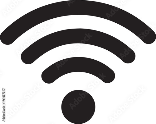 WiFi symbol, wireless internet icon, network connection sign, black wifi logo