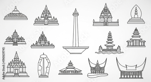 Indonesian Architectural Landmarks - A Collection of Iconic Structures.