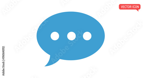 Blue speech bubble chat icon with three dots
