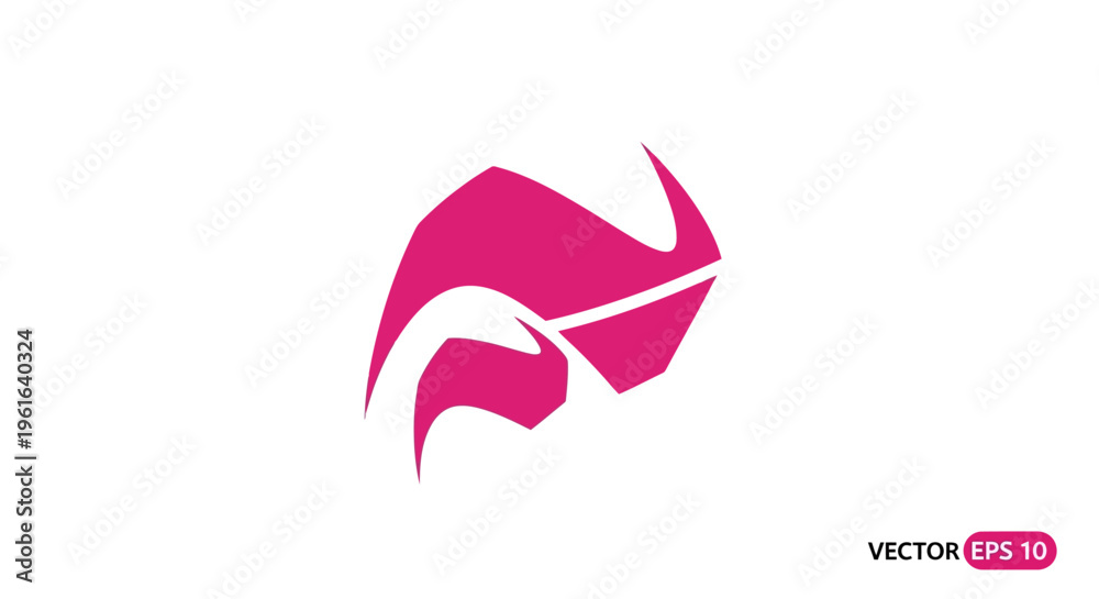 Fototapeta premium Dynamic abstract pink arrow symbol on white background