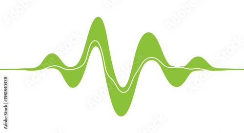 Dynamic green sound wave frequency display graphic