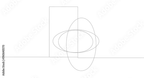 Abstract Geometric Shapes Overlapping Rectangles and Ellipses Minimalist Design