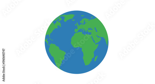 Flat design Earth globe showing continents and oceans