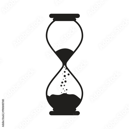 Vintage Hourglass Silhouette Icon for Time Flow