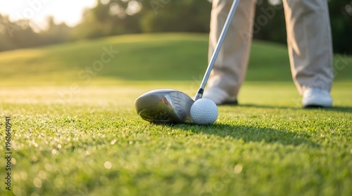 Golden Hour Golf Shot Ready for Perfect Swing