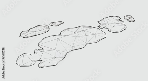 Abstract polygonal shapes forming a conceptual footprint on a minimalist background for modern digital design resources