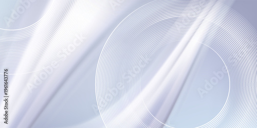 Abstract Soft Blue Gradient Background with Circular Lines and Elegant Smooth Waves. Modern creative trendy design in vector EPS 10