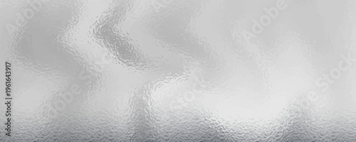 Vector shiny foil or silver metallic pattern. Texture of transparent, matte white and grey frosted glass, blur effect. Stained glass decorative background with glitter effect. Stock illustration