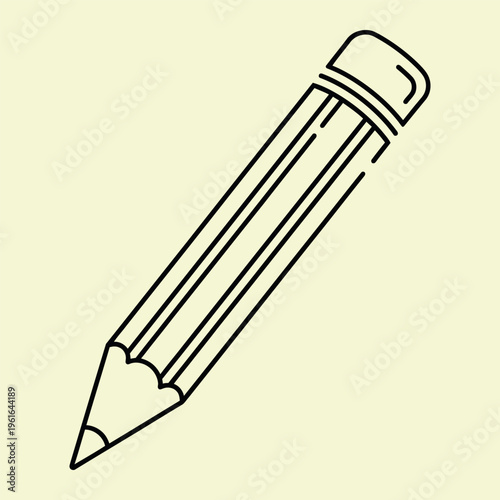 Wallpaper Mural Black line of a pencil on pale yellow background line black lines stationery writing instrument Torontodigital.ca