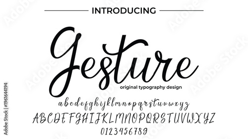 Gesture Script Font Typography Design – Elegant Modern Handwritten Alphabet Showcase