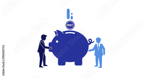 Businessmen and Piggy Bank Savings Concept.
