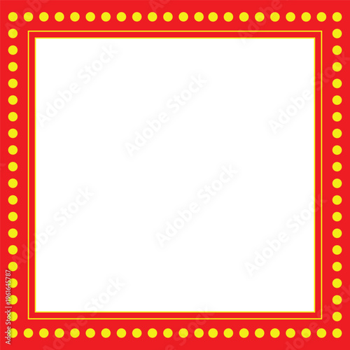 Free Download Retro marquee sign with red light bulbs and blank white center - GFXLoad