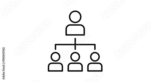 Organizational Hierarchy Depiction - Leader Overseeing Team Structure and Management.