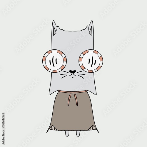 Cute Cat Cartoon Character