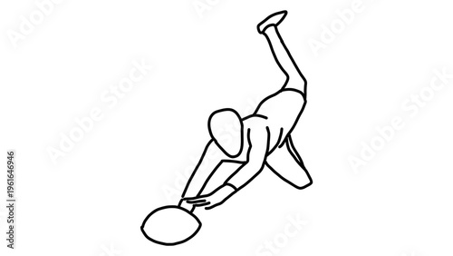 A minimalist line art illustration of a person doing a handstand
