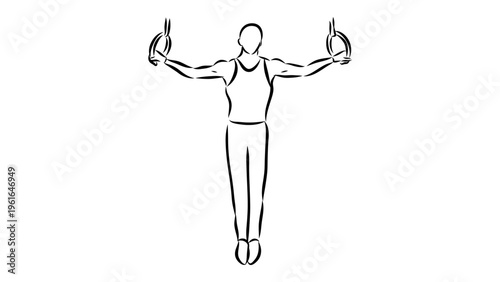 A minimalist vector illustration of a person jumping with joy