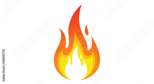 A flame with orange and yellow colors