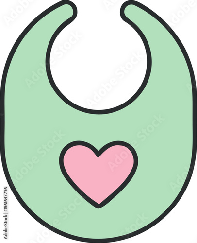 baby bip with pink heart illustration
