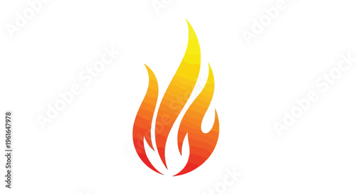 A flame with yellow, orange, and red colors