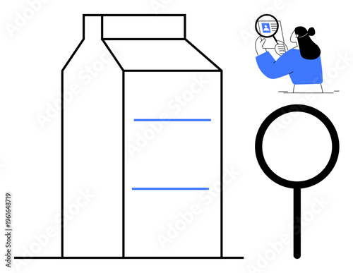 Food packaging inspection. Exploration of labels for product quality and safety. Food inspection ensures accurate labeling and product integrity. For quality control, food safety, supply chain