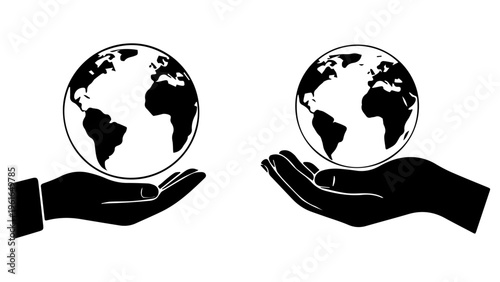 Hands holding planet earth, symbolizing global care and environmental stewardship.