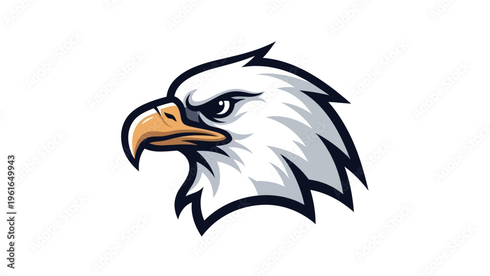 Fototapeta premium Eagle head illustration on white background