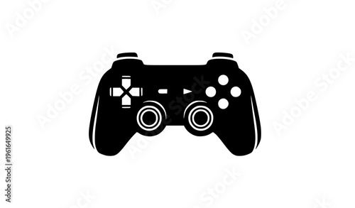 Minimalistic game controller vector icon in trendy silhouette style for gaming UI and logos