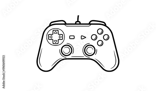 Cartoon game controller vector icon in silhouette style for playful gaming illustrations