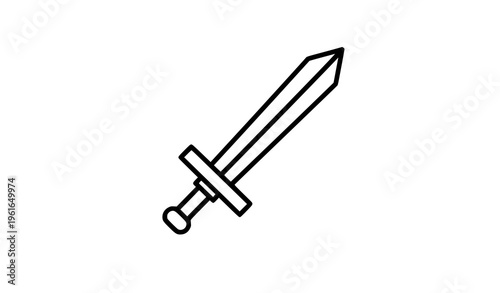 Stylized linear sword vector icon for game, UI, and digital illustration projects