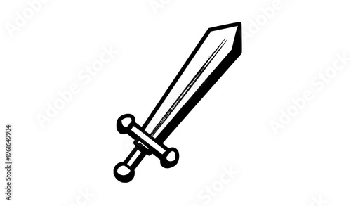 Cartoon sword vector icon for playful gaming, fantasy, and weapon illustrations