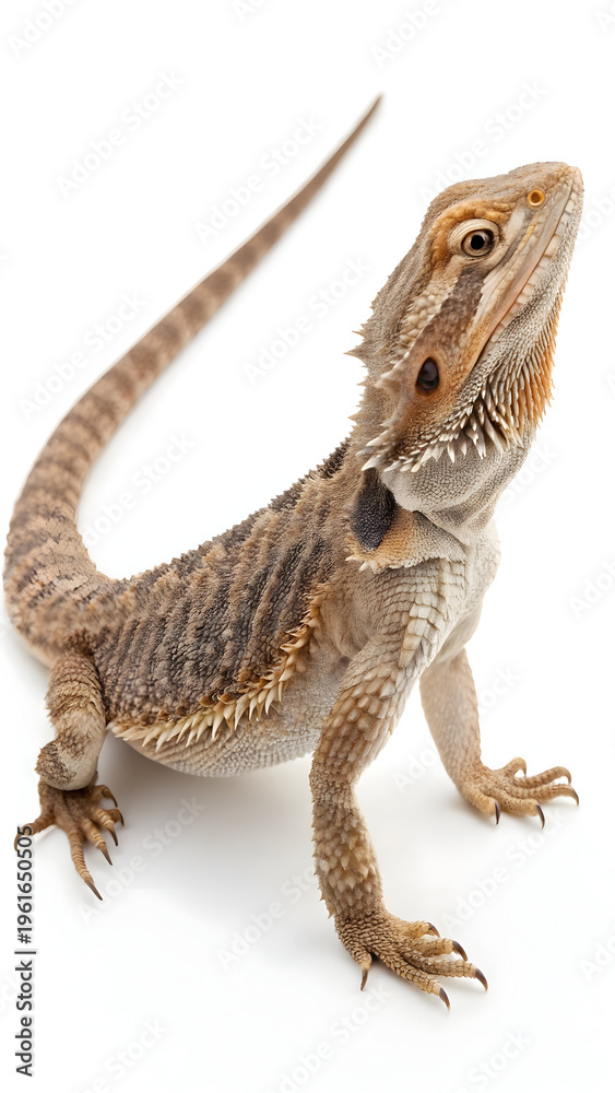 Naklejka premium Bearded dragon on white background