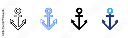 Boat icon set multiple style collection
