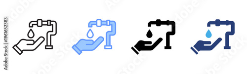 Water Drop icon set multiple style collection