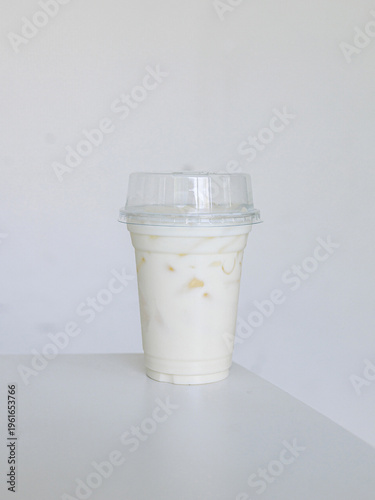 glass of milk on the table