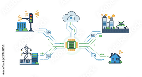 Smart City Technology Connecting Buildings, Transportation, and Energy Grids via Centralized Cloud Computing