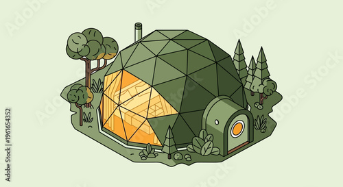 Eco Friendly Geodesic Dome Home Exterior.