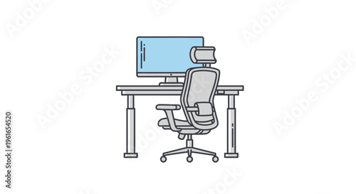 Office Chair in Front of Desk.