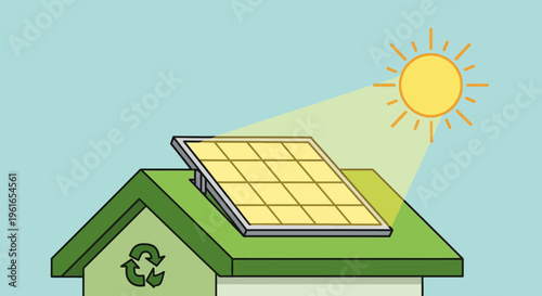 Solar panel on green house roof.