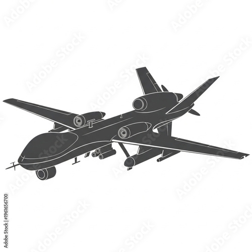 Military Drone Aircraft Flying Machine.