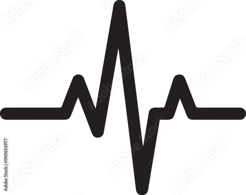 ECG, heart rate, pulse, waveform, vector icon