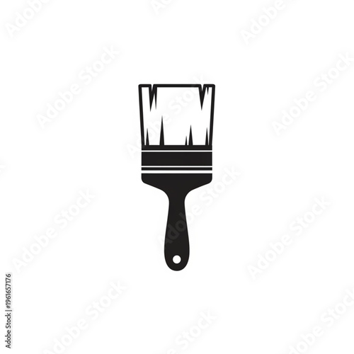 Paintbrush with bristles and handle illustration.