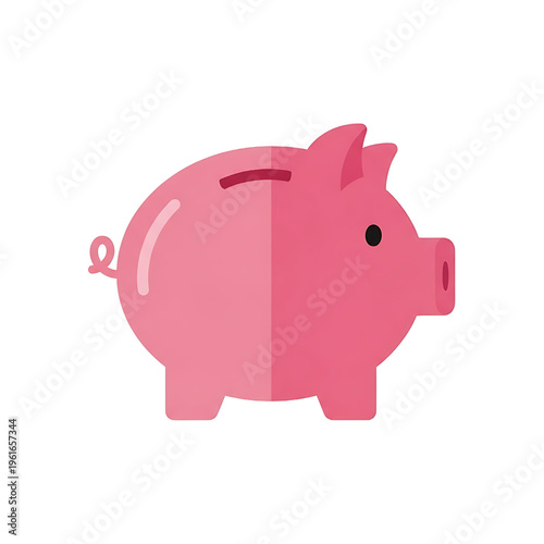 Pink Ceramic Piggy Bank with Coin Slot.