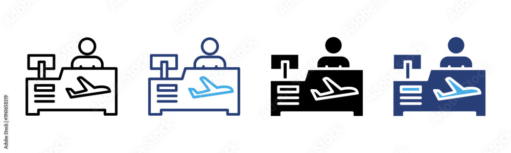 Obraz premium Flight Information icon set multiple style collection