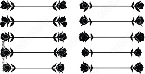A collection of ten black arrows with fletching on a white background