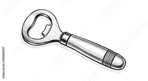 Hand-drawn bottle opener, sketch style