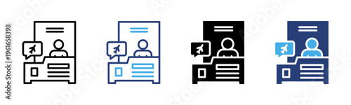 Flight Information icon set multiple style collection