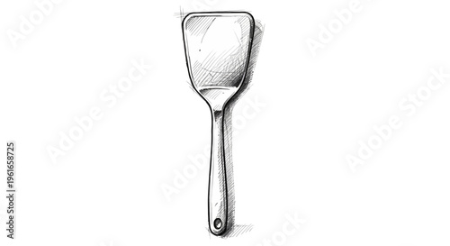 Hand-drawn spatula illustration on white background